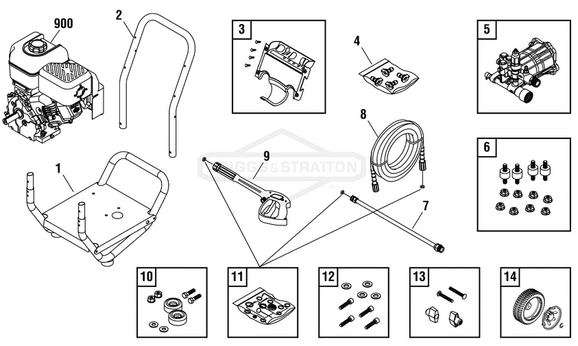 Briggs & Stratton pressure washer model 020498-0 replacement parts, pump breakdown, repair kits, owners manual and upgrade pump.